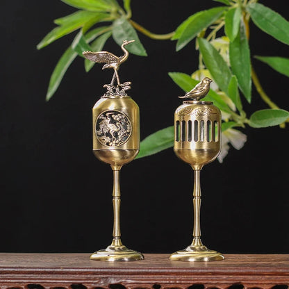 Magpie Hollow Lamp Sandalwood Fragrance Censer Smoking Backflow Incense Holder Tea House Ornaments Study Room Home Decor - AMULET RING STORE