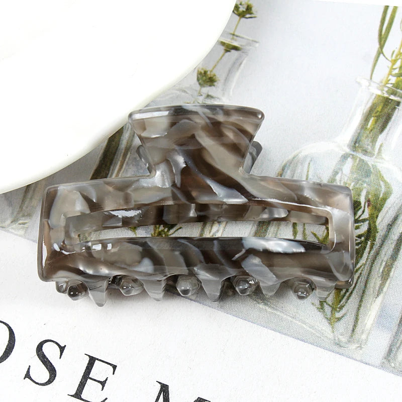 Mini Women's Hair Clips Colorful Geometric Hollow Crab Claw Clip Acetate Leopard Print Fashion Girls Hairpin Hair Accessories - AMULET RING STORE