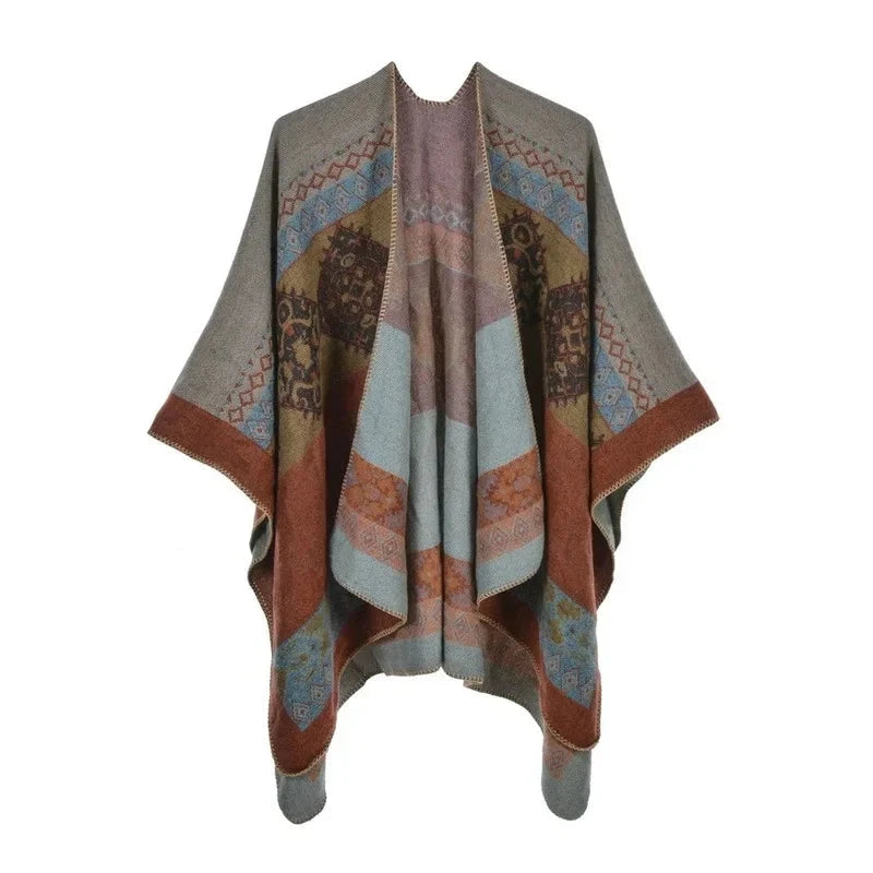 Winter Fashion Poncho Women Capes Scarf Imitation Cashmere Ladies Scarves Warm Shawls Wraps Woman Ponchos Bufanda Mujer Foulard