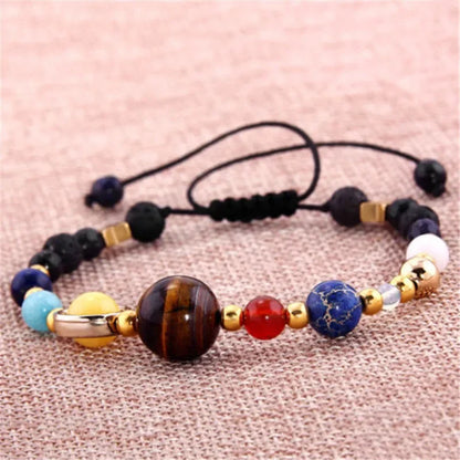 New Cosmic Galaxy Solar System Bracelet Female Transfer Beads Eight Planets Natural Hand-woven Yoga Bracelet Jewelry Accessories