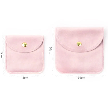 1pc Jewelery Pouch Packaging Bag Soft Velvet Gift Bracelet Necklace Earrings Rings Storage Button Velvet Bag Jewelry Organizer - AMULET RING STORE