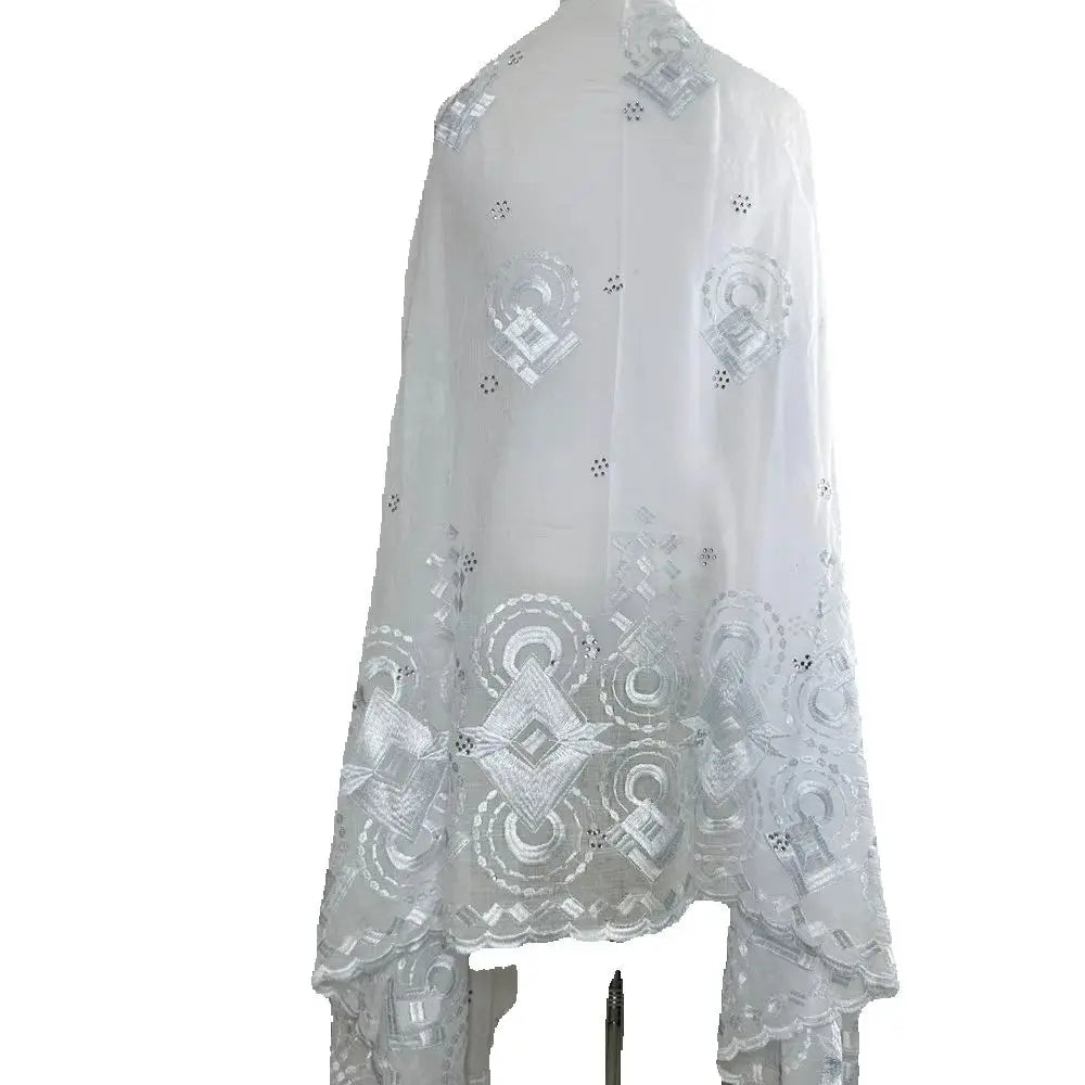 Sale 2025 New Dubai Islam Embroidered Shawl Soft Wool Jersey Hijab for Muslim Women Long Style New African Net for Spring Summer - AMULET RING STORE