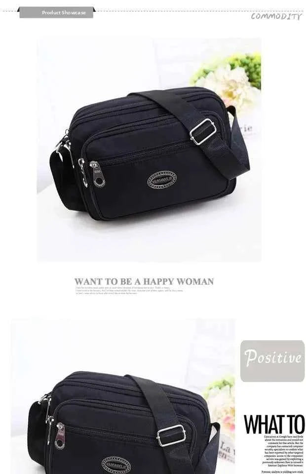 Casual Waterproof Nylon Canvas Ox Cloth Ladies oulder Bag Crossbody Bag Sport Sle Women's Handbag Soft Zipper Closure