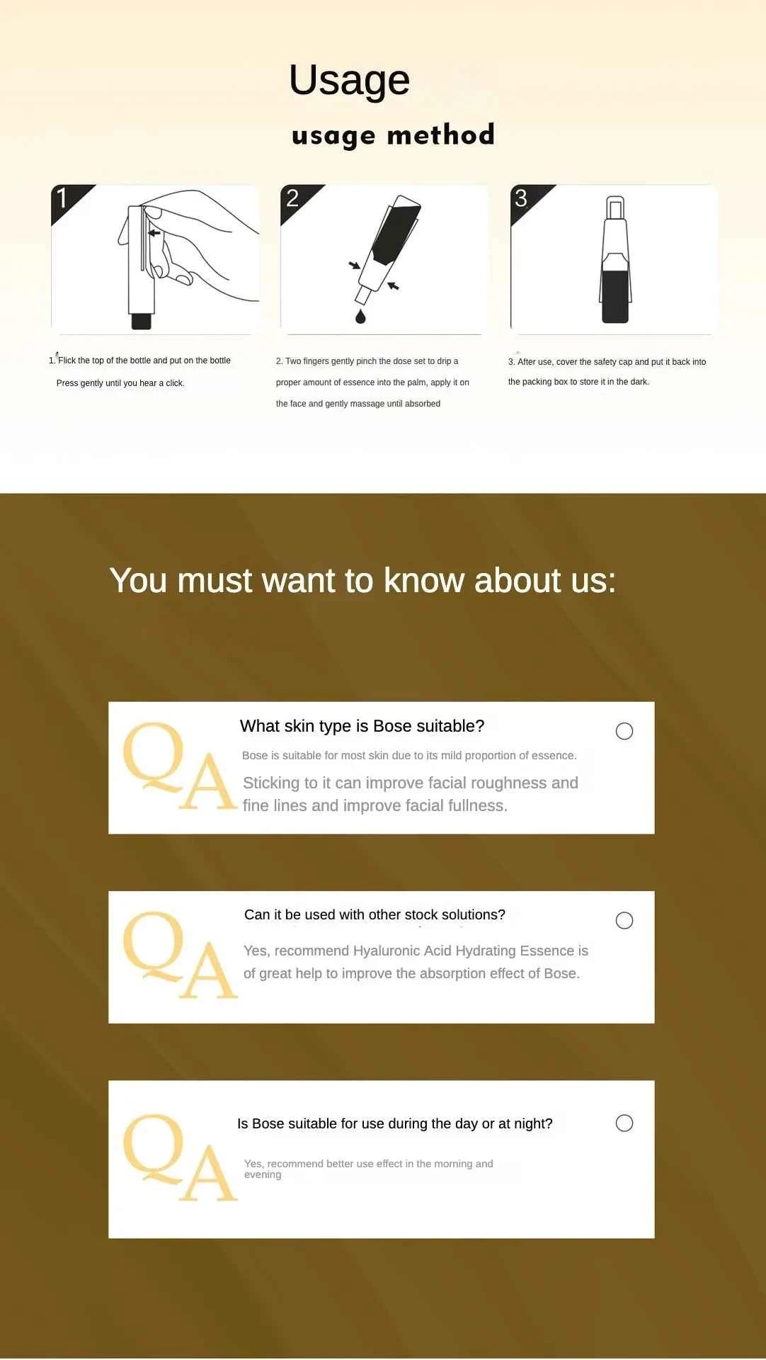 Hyaluronic Acid Peptide Whitening Serum Remove Dark Spots Melanin Brighten Shrink Pores  Moisturizing Fade Fine Lines