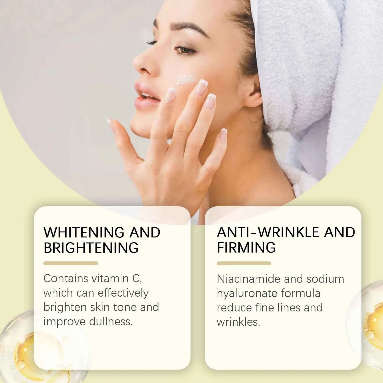 Viareline Vitamin C Face Cream Antioxidant Glowing Skin Tone Enhance Skin Elasticity Deep Moisturizing Softening Face Cream