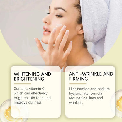 Viareline Vitamin C Face Cream Antioxidant Glowing Skin Tone Enhance Skin Elasticity Deep Moisturizing Softening Face Cream