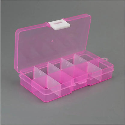 10 Grids Plastic Storage Jewelry Box Compartment Adjustable Container for Beads Earring Box for Jewelry Rectangle Box Case - AMULET RING STORE