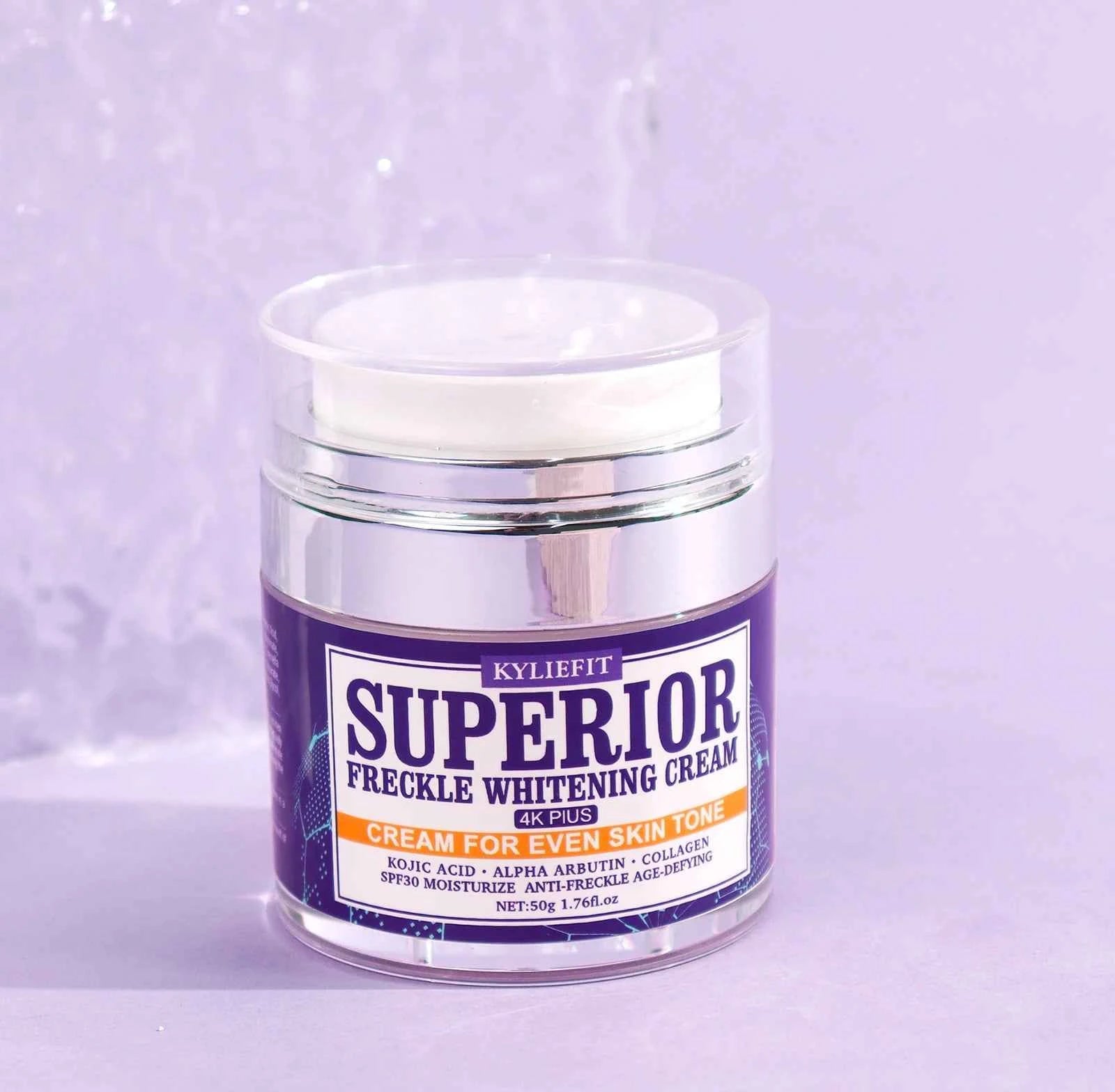 KYLIEFIT Superior Freckle Whitening Cream, Even Skin Tone, With Collagen, Kojic Acid, Spf30, Dark Spots Corrector Face Cream