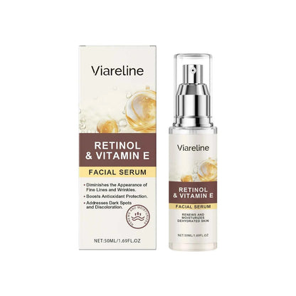 Viareline Retinol Facial Serum Gentle Hydrating Remove Dark Spots Fade Fine Lines Lasting Booster Glowing Daily Skin Face Serum