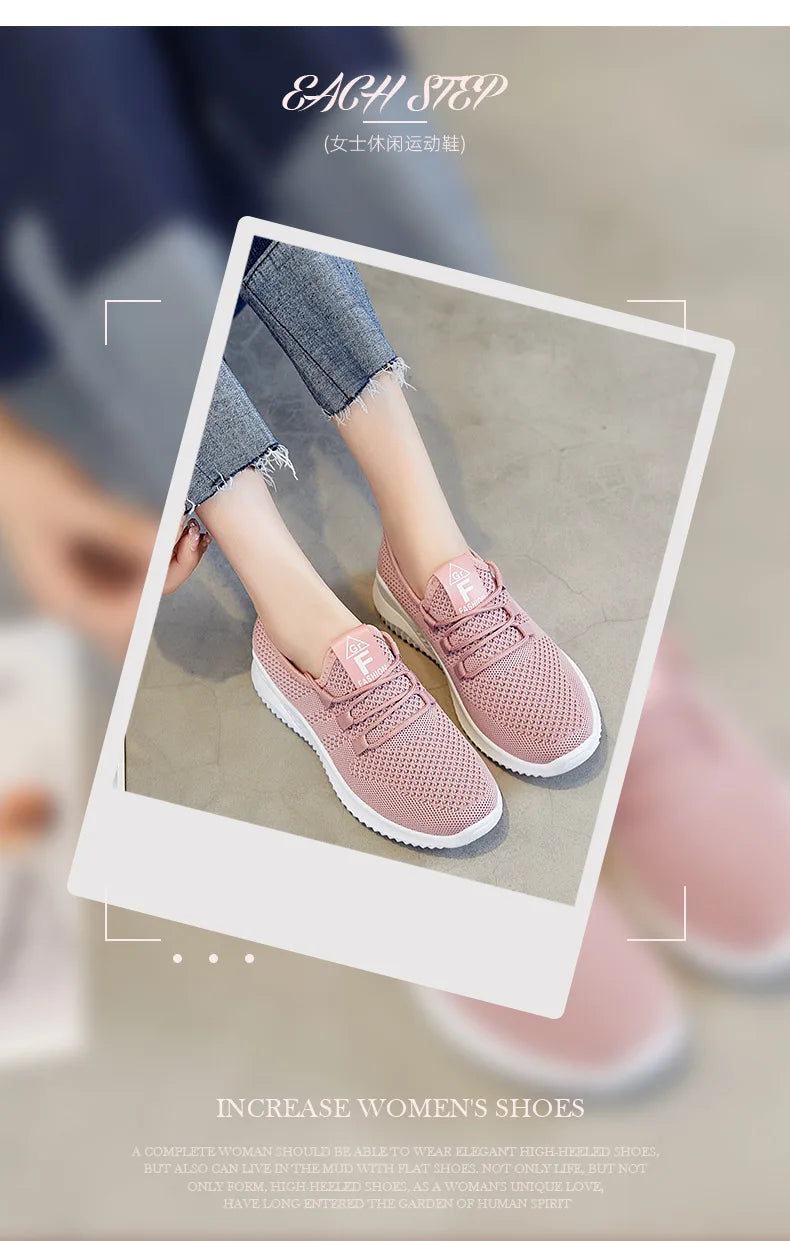 Women's shoes 2025 mesh breathable comfortable sports shoes soft sole lightweight fashion casual shoes - AMULET RING STORE