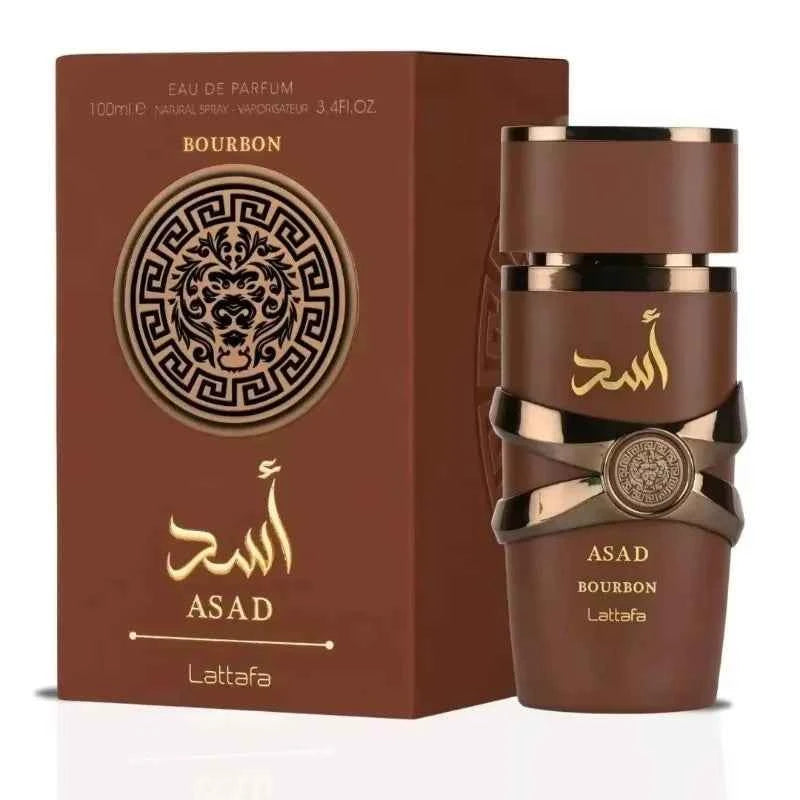 Lattafa Asad Bourbon Eau de Parfum Spray 100ml Original Arab Perfumes Lasting Oriental Spicy Pheromones Perfume Cologne Makeup