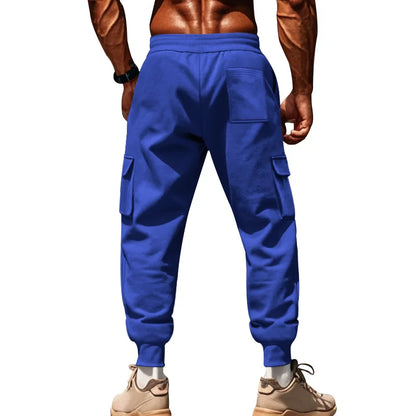 New autumn and winter velvet men's casual overalls multi-pocket pants large size sports casual trousers