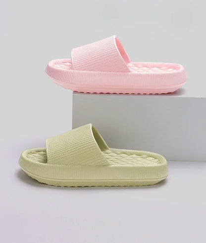 Women's Thick Platform Cloud Slippers EVA Soft Sole Pillow Slides Summer Beach Flip Flops Women Non Slip Bathroom Home Slippers - AMULET RING STORE
