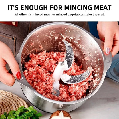 Electric Meat Grinder 304 Stainless Steel Food Processor Multifunctional Meat Vegetable Fruit Garlic Chopper Kitchen Appliances - AMULET RING STORE