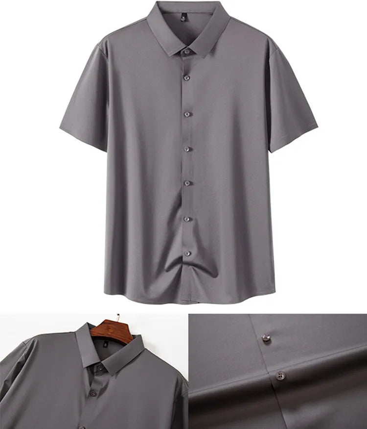 Men's Summer Business Shirt - Short Sleeve Wrinkle Free