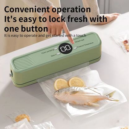 Wireless Vacuum Sealer Machine - 60KPA Powerful Suction, Portable Food Saver with 3 Temperature Levels,External Pumping Function - AMULET RING STORE