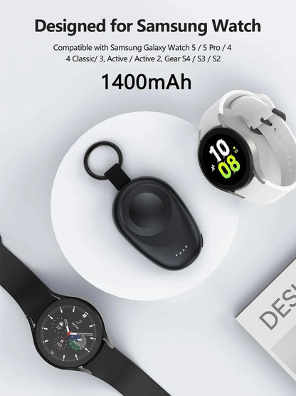 NEWDERY Magnetic Keychain Charger for Samsung Galaxy Watch 7/Ultra/6/6 Classic/5 Pro/4/3,Active2/1 Portable Wireless Power Bank