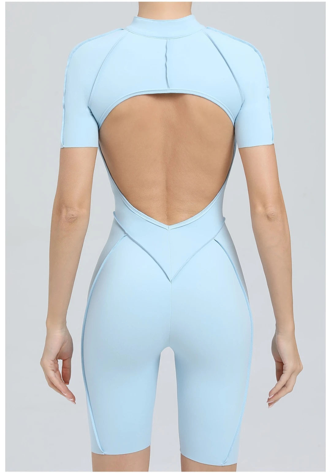 Seamless Yoga Jumpsuit Sports Fitness Backless Tight Zipper Long-sleeved One-Piece Workout Clothes Gym Leggings Sportswear