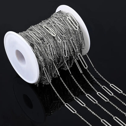 No Fade 1Meter Stainless Steel Gold Plated Embossed Link Chains DIY Women Men Necklaces Bracelets Jewelry Making Bags Chain Bulk - AMULET RING STORE