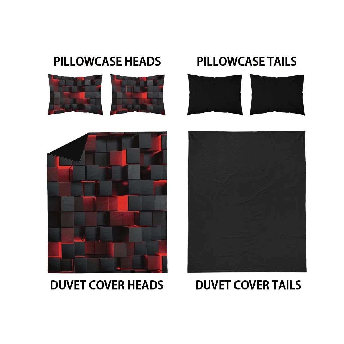 3pcs Duvet Cover Set, Red Transparent Grid Visual Effects Print, Soft, Comfortable and Breathable, Bedding Set for Bedroom,Hotel - AMULET RING STORE