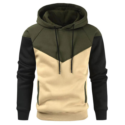 Tops 2023 Korean Style New Men Vertical Bar Color Matching Sweatshirts Casual Streetwear Loose Drawstring Hoodies S-5XL