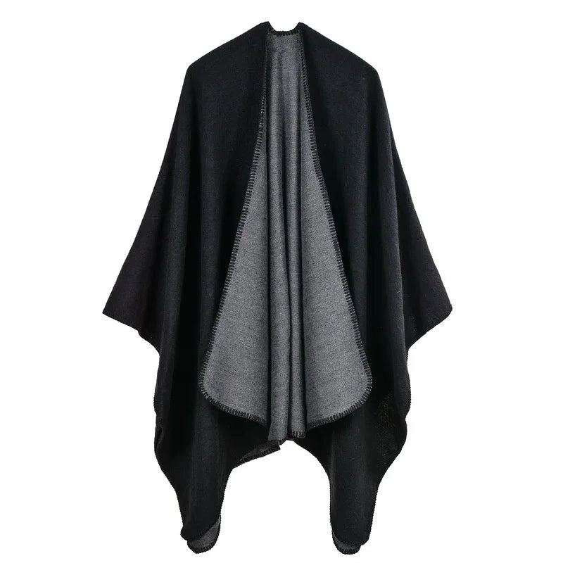 Winter Fashion Poncho Women Capes Scarf Imitation Cashmere Ladies Scarves Warm Shawls Wraps Woman Ponchos Bufanda Mujer Foulard