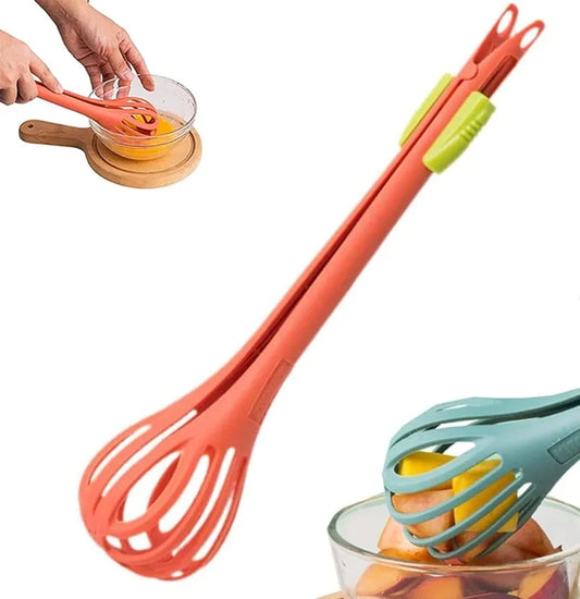 2-in-1 Food Clip & Egg Whisk Multifunctional Handheld Blender Kitchen Tool for Salad Mixer Eggs Pasta Food Cooking Mixing - AMULET RING STORE