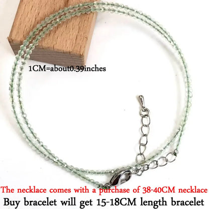 2-3mm Natural Stone Beaded Necklace Handmade Mini Tourmaline lapis crystal Energy Healing Female Bracelet for Women Jewelry Gift - AMULET RING STORE