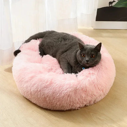Round Cat Beds House Soft Long Plush Best Pet Dog Bed For Dogs Basket Pet Products Cushion Cat Bed Cat Mat Animals Sleeping Sofa - AMULET RING STORE