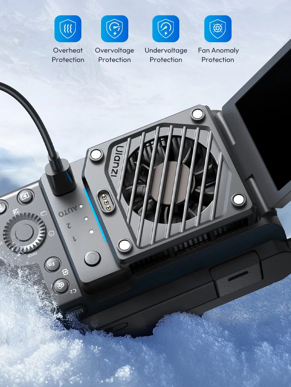 Ulanzi CU01 Thermostatic Semiconductor Camera Cooler Camera Cooling Fan Radiator 4K Recording Kit Heat Sink for Sony Canon Nikon