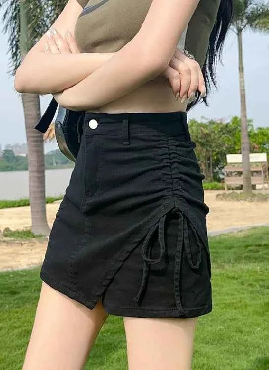 Sexy Culotte Denim Shorts for Women New In Jorts Y2k Harajuku Korean Style Youthful 2000s Clothes Classic Short Jean Pants Woman