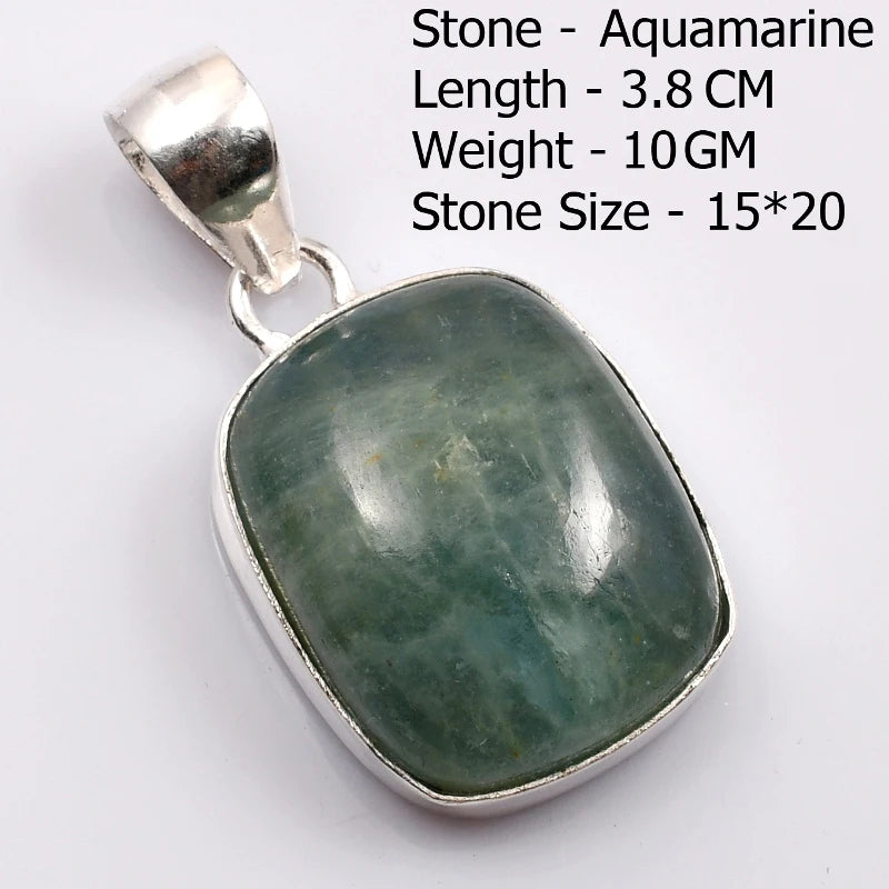 Genuine  Amaquarine  Pendant Hand Made Women Jewelry gift