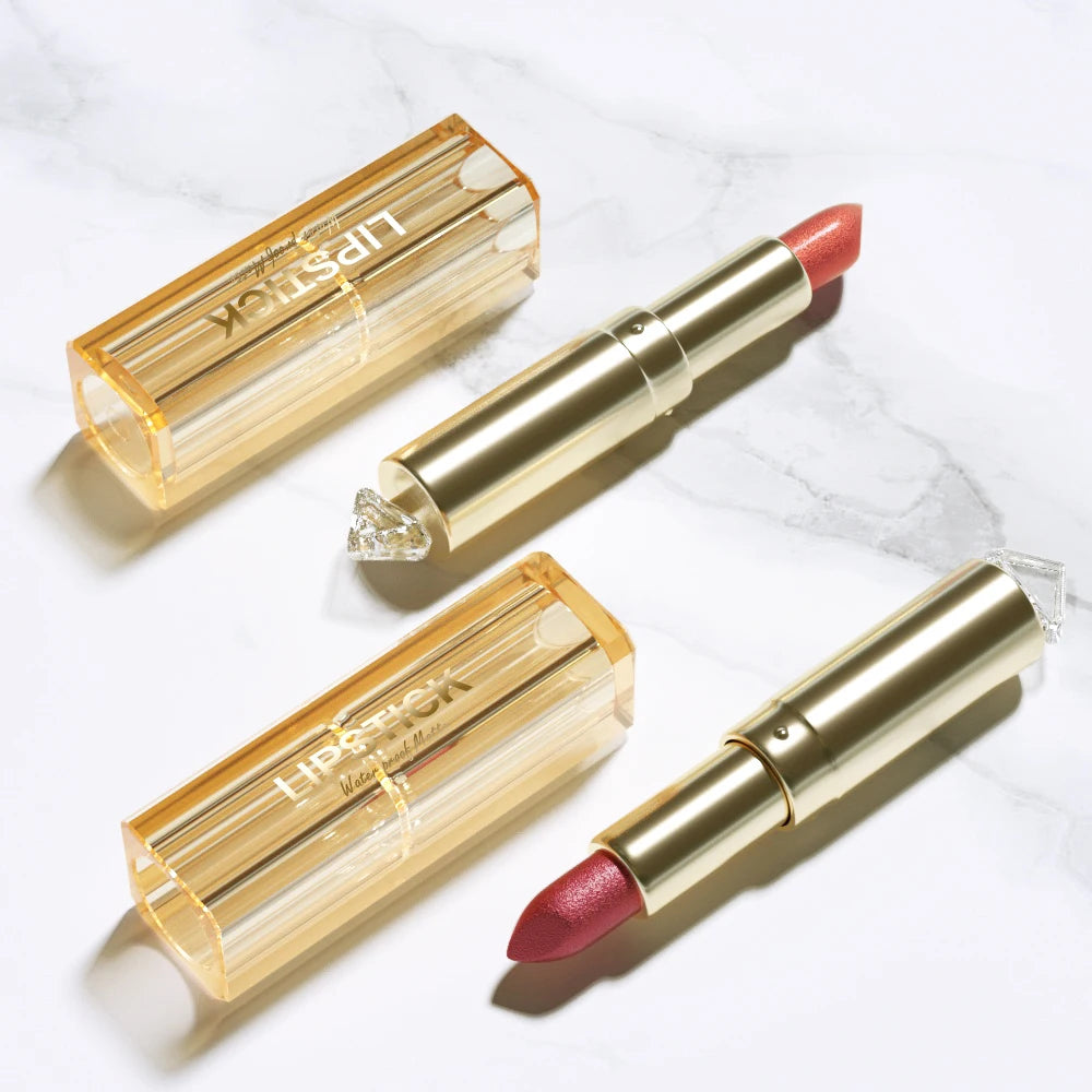 Mother Day Gift Makeup Beauty Matte Lipstick New Brand Cute Long Lasting Waterproof Lipstick Gliter Nude Colors - AMULET RING STORE