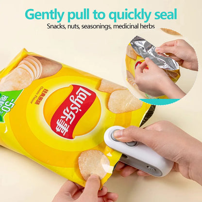 2 In 1 Sealer Cutter Mini Bag Sealer Handheld Heat Vacuum Sealer Handheld Bag Sealing Machine for Food Storage Snacks Freshness - AMULET RING STORE