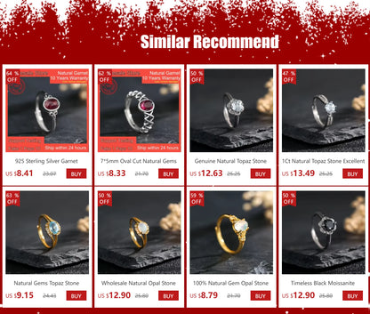 S925 Sterling Silver Citrine Ring Adjustable Stackable Bands Yellow Crystal November Birthstone Handmade Floral Boho Jewelry - AMULET RING STORE