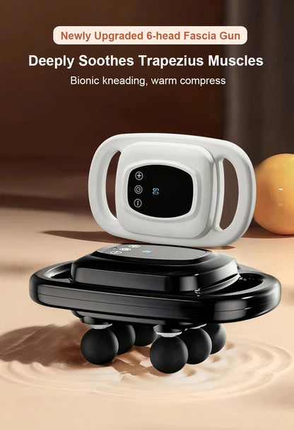 Fascia Gun Six Heads Massage Gun Deep Tissue Muscle Relaxation Body Neck Pain Relief Cervical Spine Massager