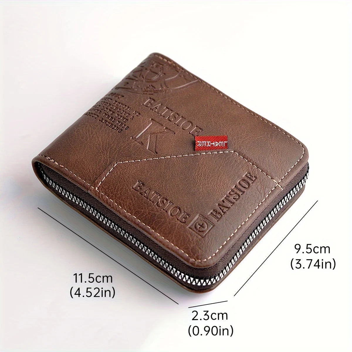 Men's Wallet Made of PU Wax Oil Skin Purse for Men Coin Purse Short Male Card Holder Wallets Zipper Around Money Coin Purse - AMULET RING STORE