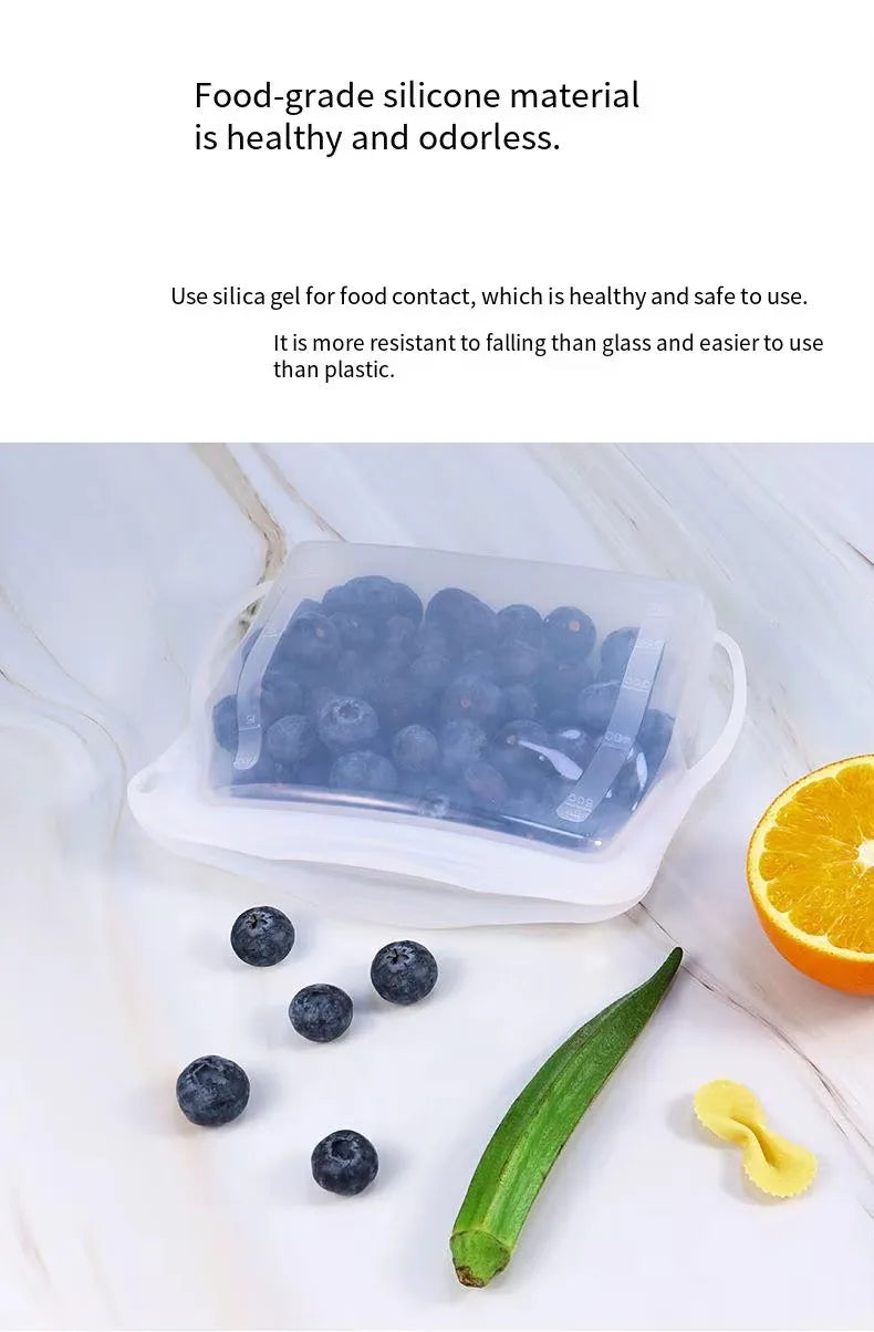 Silicone Zipper Bag,Kitchen Fresh-keeping Bags for Fruits and Vegetables,Portable Self-sealing Storage Bag for Daily Necessities - AMULET RING STORE