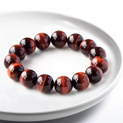 Natural Red Tiger Eye Stone Bracelet Buddhist Rosary Women Fashion Jewelry Reiki Healing Meditation Prayer Rope Rosary Bracelet