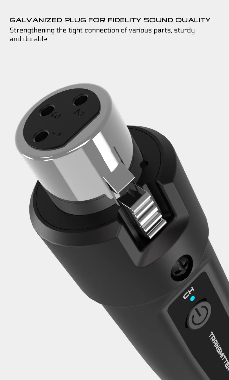 Wireless Microphone Converter XLR or 6.5 Transmitter and Receiver Microphone Wireless System for Dynamic Microphone