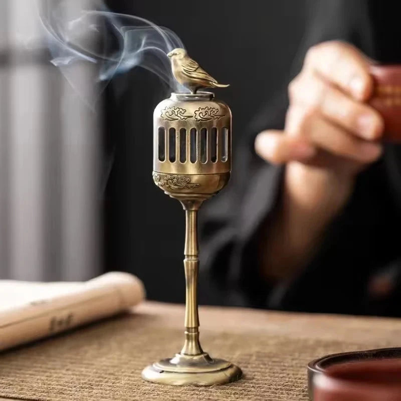 Magpie Hollow Lamp Sandalwood Fragrance Censer Smoking Backflow Incense Holder Tea House Ornaments Study Room Home Decor - AMULET RING STORE