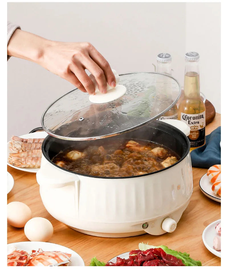 1.7L Multicooker Single/Double Layer Electric Pot 1-2 People Household Non-stick Pan Hot Pot Rice Cooker Cooking Appliances - AMULET RING STORE