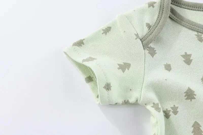 4Pieces Cotton Newborn Bodysuit Print Baby Girl Clothes 0-12M Cartoon Baby Boy Clothes Summer Short Sleeve Romper Bebes - AMULET RING STORE