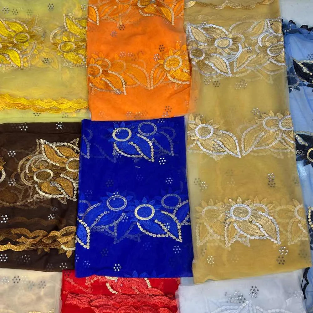 on sale 2025 New African Net Hijab Scarf For Muslim Women African Dubai Islam Headscarf Embroidery Shawls voile - AMULET RING STORE