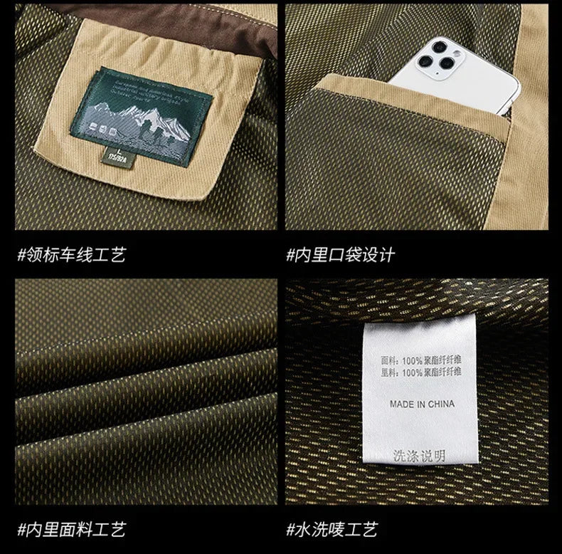 Men Jackets outdoor Slim fit Coats Casual Jackets High Quality Male wear Multi-pocket Cargo Jackets And Coats plus Size 5XL