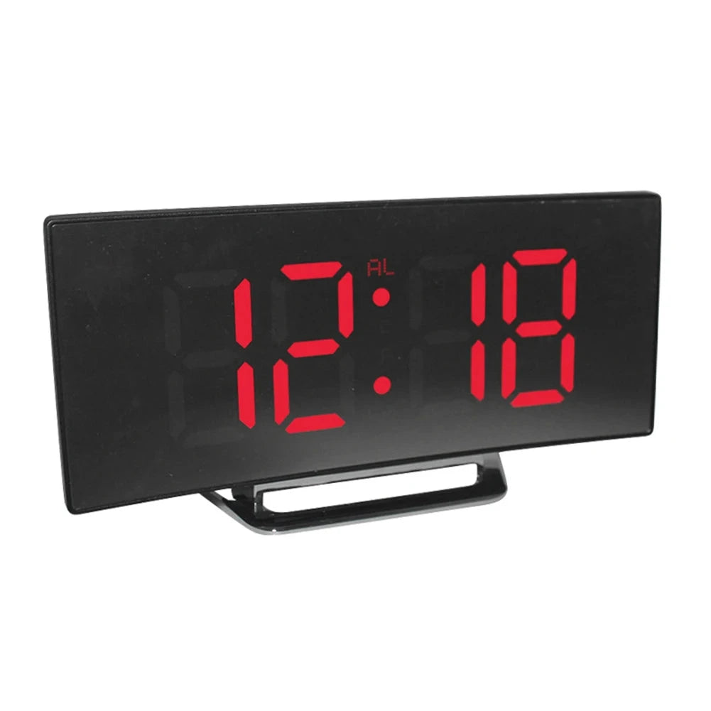 Car LED Digital Alarm Clock Hanging/Standing Electronic Clock Temperature/Date Display Boarderless Wall-mounted Clock USB