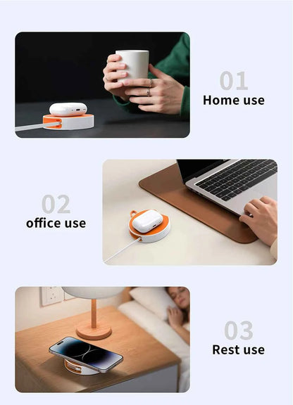 Wireless Charger for iPhone 15 14 13 Samsung S23 Huawei Mate60 15W Fast Charge with Hidden USB Cable Universal Charging Pad for