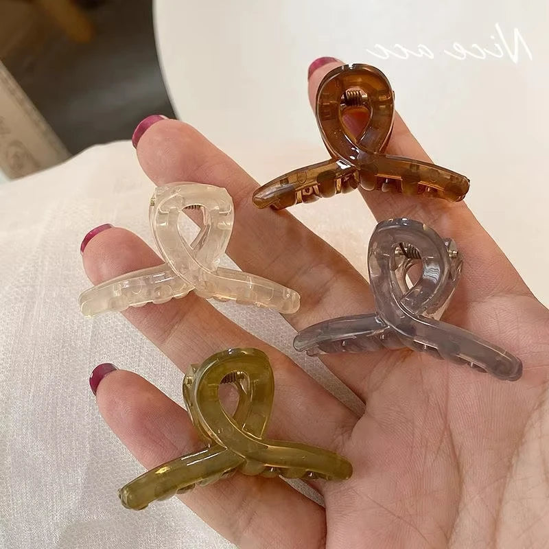 4PCS Hair Clip Small Hairpins for Woman 4.5CM Mini Transparent Jelly Grab Clip Hair Crab Ponytail Braid Claw Hair Accessories - AMULET RING STORE