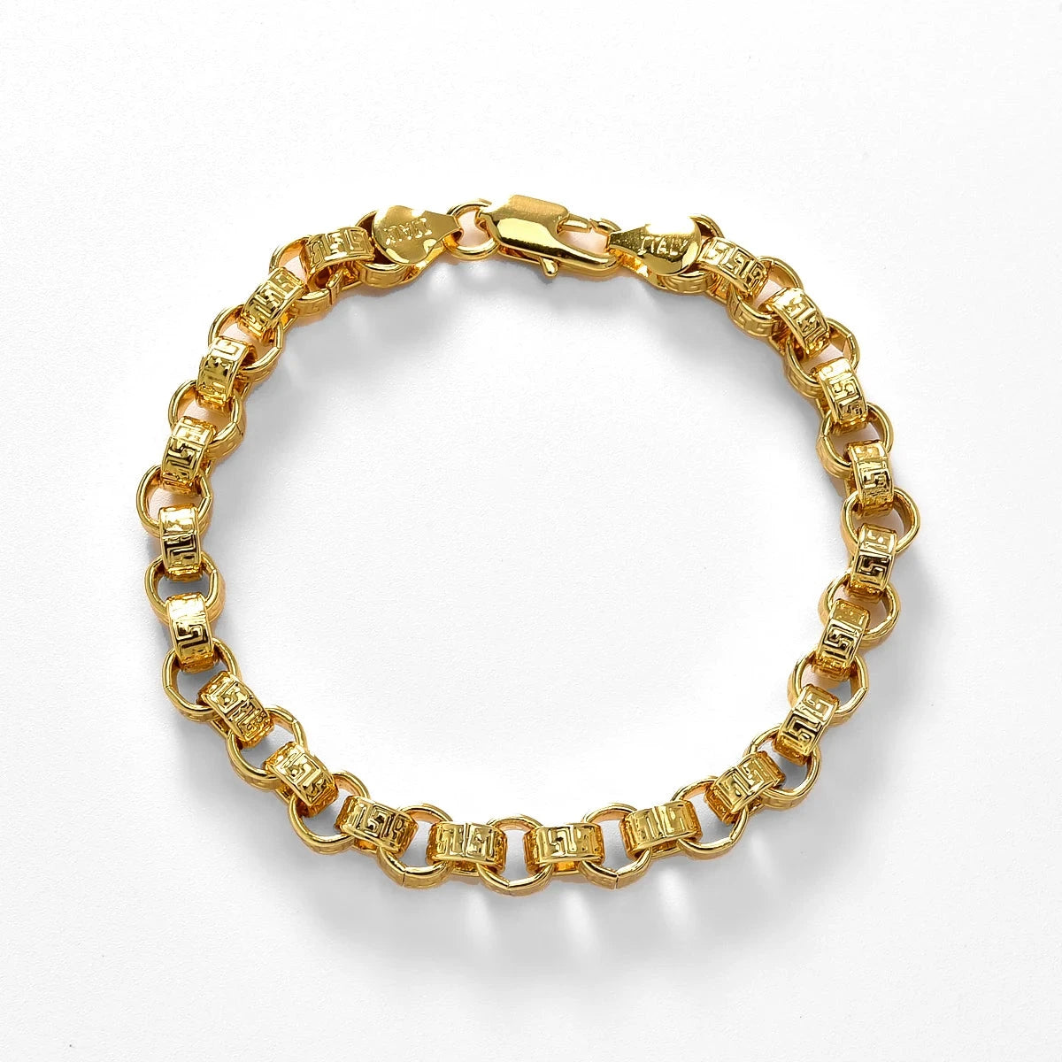 18k Gold Plated Italy 750 Bracelet Copper Braided Shaped Bracelet Hip-Hop Daily Men Women Jewelry Accessories For Friends Gifts - AMULET RING STORE