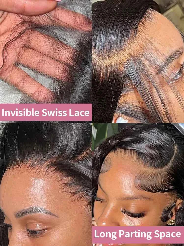 300% High Density Straight Human Hair Wigs 13x6 13x4 HD Lace Front Wig Brazilian 40 46 Inch 360 Full Lace Frontal Human Hair Wig